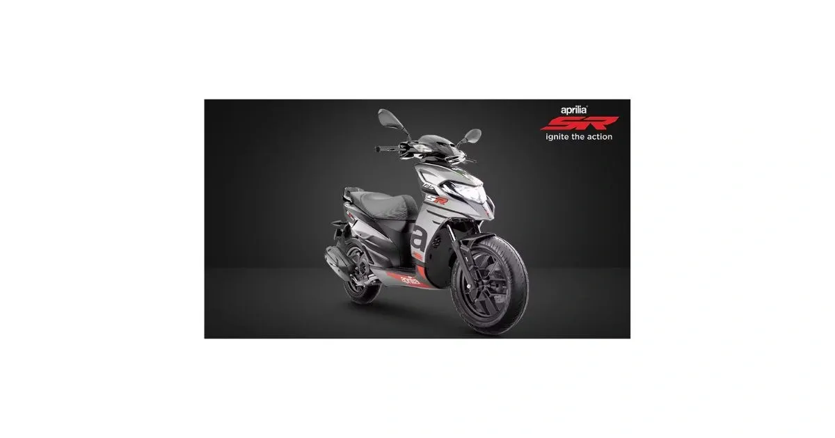 Aprilia SR175 2026 sporty scooter parked in urban setting, showcasing aggressive design and TFT display