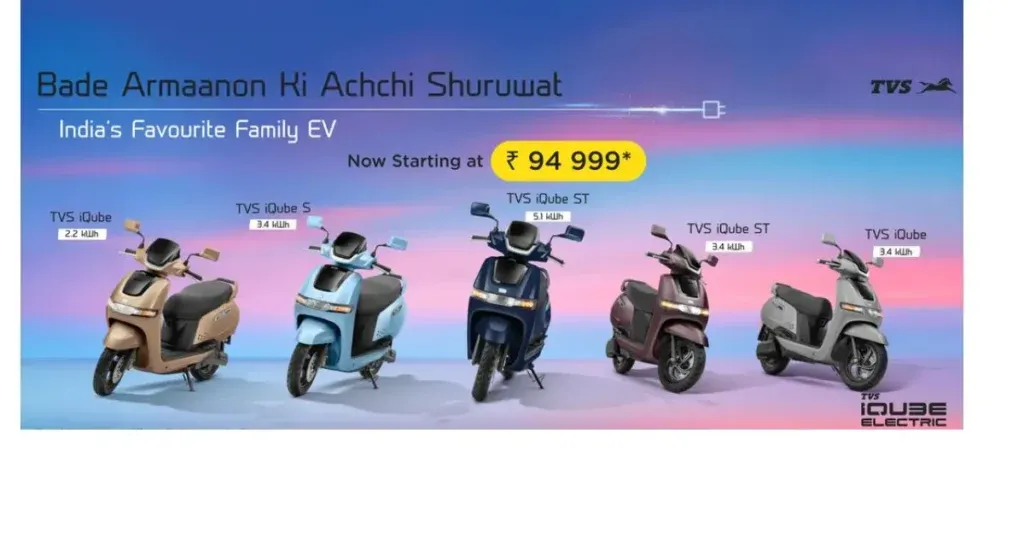 TVS iQube 2025 electric scooter with modern design for city commuting