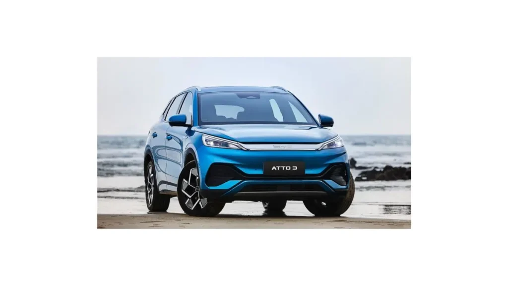BYD Atto 3 electric SUV showcasing modern design, Blade Battery safety, and premium interior
