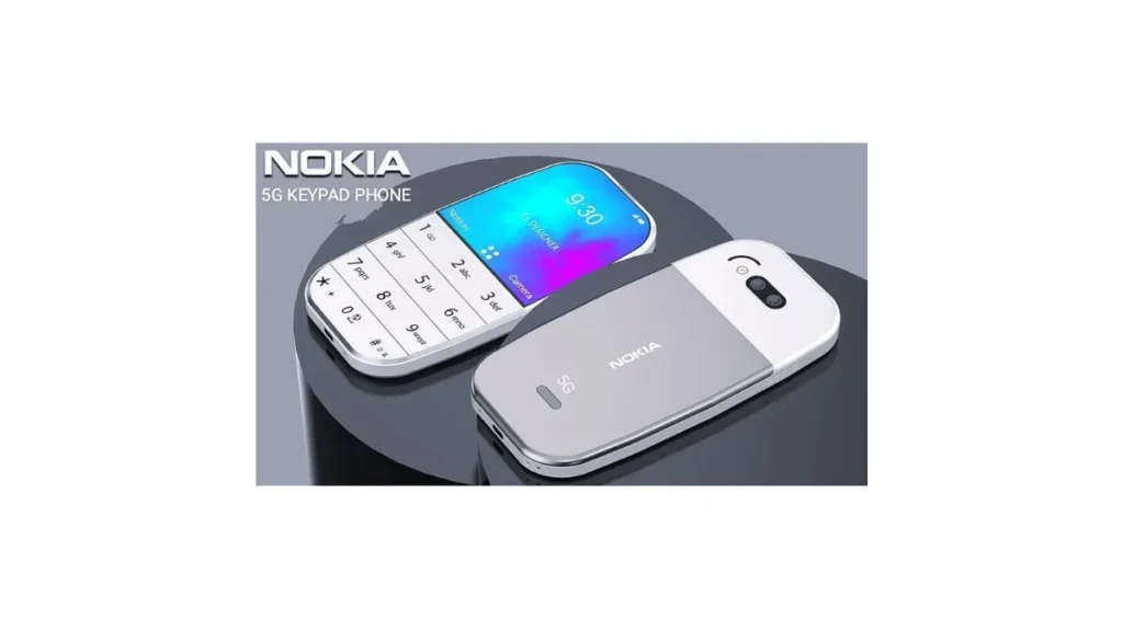 Nokia 5G keypad phone with classic button design, compact display, and modern 5G connectivity