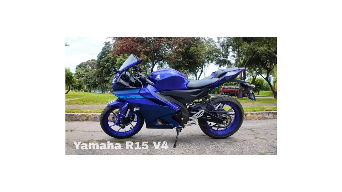 Yamaha R15 V4 sport bike in India showcasing aggressive racing design aerodynamic fairing advanced technology and premium performance
