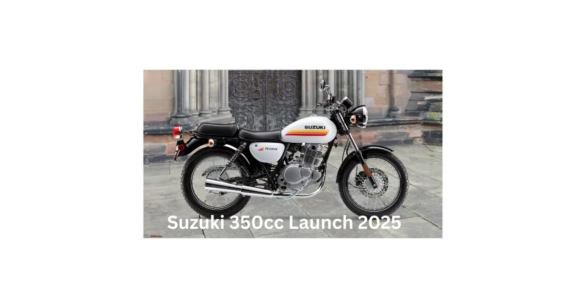 Upcoming Suzuki 350cc motorcycle in India showcasing classic retro design strong road presence and refined build quality