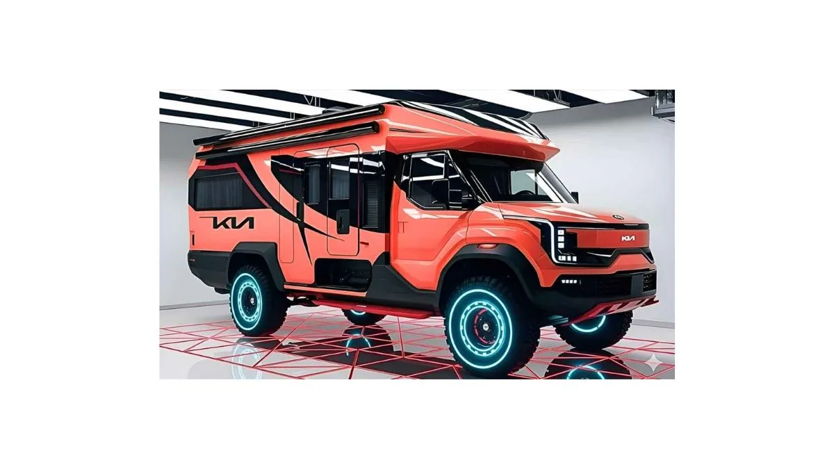 Kia Camper Van 2026 showcasing modern camper interior smart living space and adventure ready design