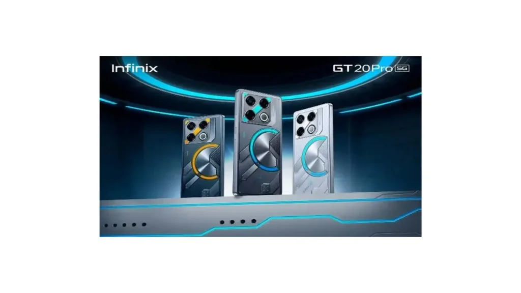 Infinix GT 20 Pro gaming smartphone with LED design