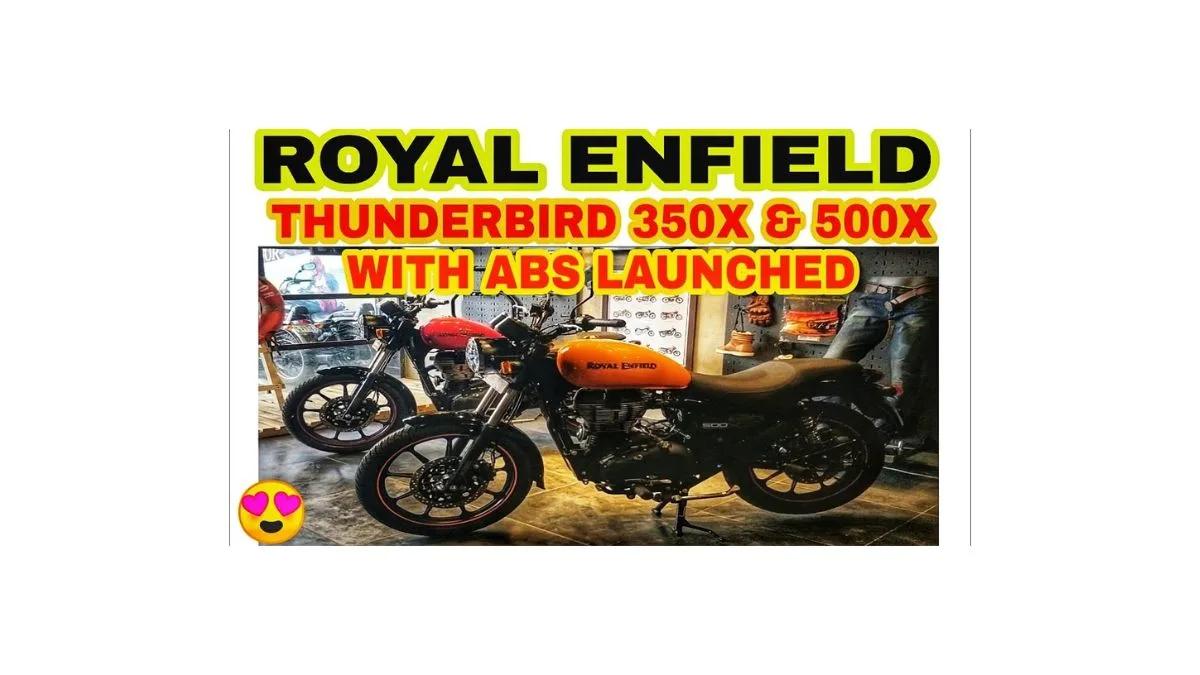 Royal Enfield Thunderbird X 350 parked on Indian road, showing blacked-out retro cruiser design and muscular stance