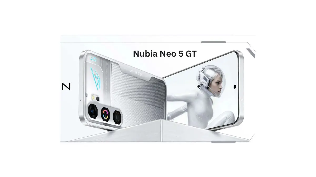 Nubia Neo 5 GT 2026 gaming smartphone with built-in cooling fan and 144Hz AMOLED display